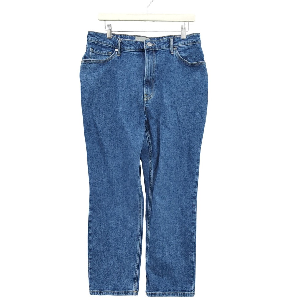 Everlane Womens Curvy Cheeky Organic Minimalist Classic Jeans 33 Crop High Rise